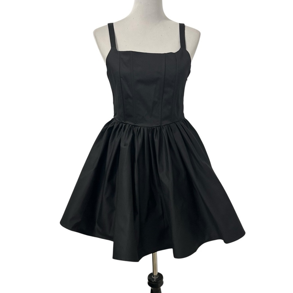 Finesse Womens Belle Structured Corset Full Skirt Mini Dress Sz Large Black